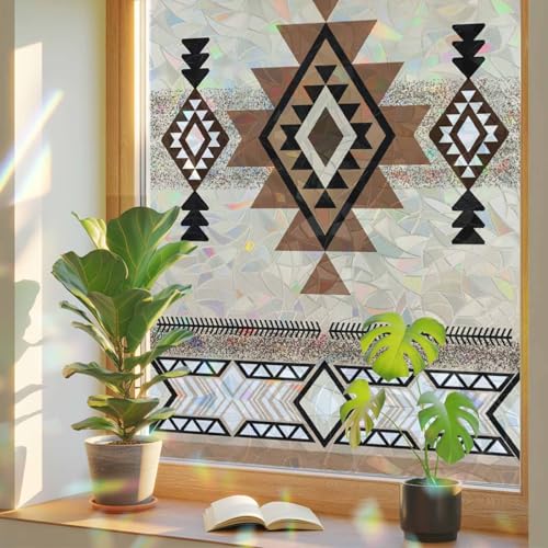 Película para ventana decorativa Stained Glass Brown 19.6x39.3 in miniatura 1