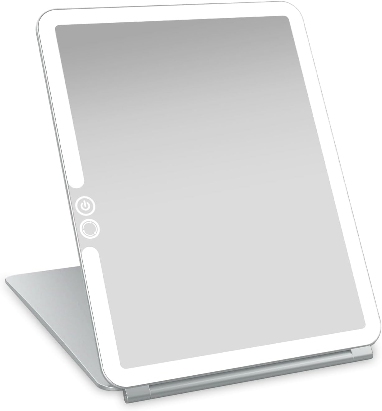 LUNA London Eclipse LED Lighted Travel Vanity Makeup Mirror | 3 Colour Light, Compact, Portable, Lighted, Rechargeable, Illuminated Mirror | Perfect for Travel, Makeup & Beauty Needs | Chalk Grey