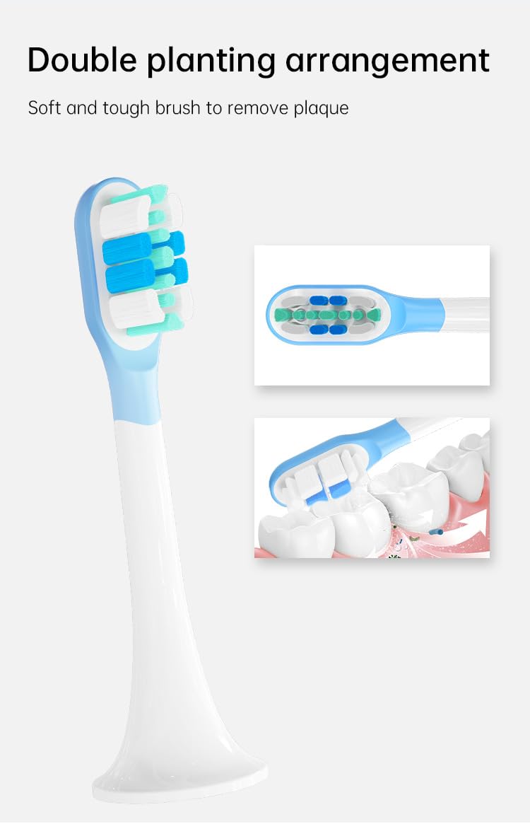 Testine di ricambio compatibili con Xiaomi Mijia T300 T500 Series Sonic Electric Brush Handles 8 PCS (rosa, Medium2)