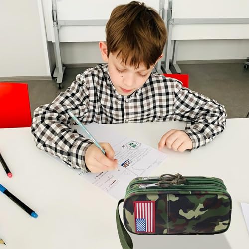 Image of Tactica Pencil Case for Boys,Large Boys Pencil Pouch with Zipper Compartments, Big Capacity Pen Box Pen Bag Organizer for School College Office Kids Teen Boy Men Adult