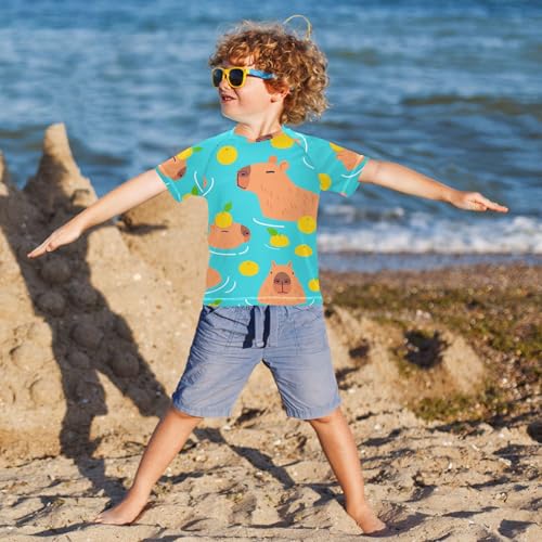 Boys Rash Guard Swim Shirts Quick Dry Short Sleeve UPF 50+ Girls Rashguard Swimsuit4