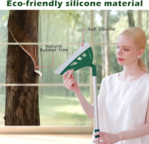 Image of Magic Air Silicone Broom Sweeper, Multifunction Silicone Broom, Household Squeegee for Floor Cleaning, Bathroom, pet Hair, Blue Dog Brush Set（Green）