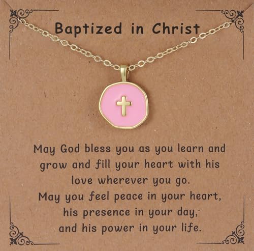 Colorful Cross Necklace for Women Girls, Valentines Day | Birthday | First Communion | Christmas Gift | Easter Gifts