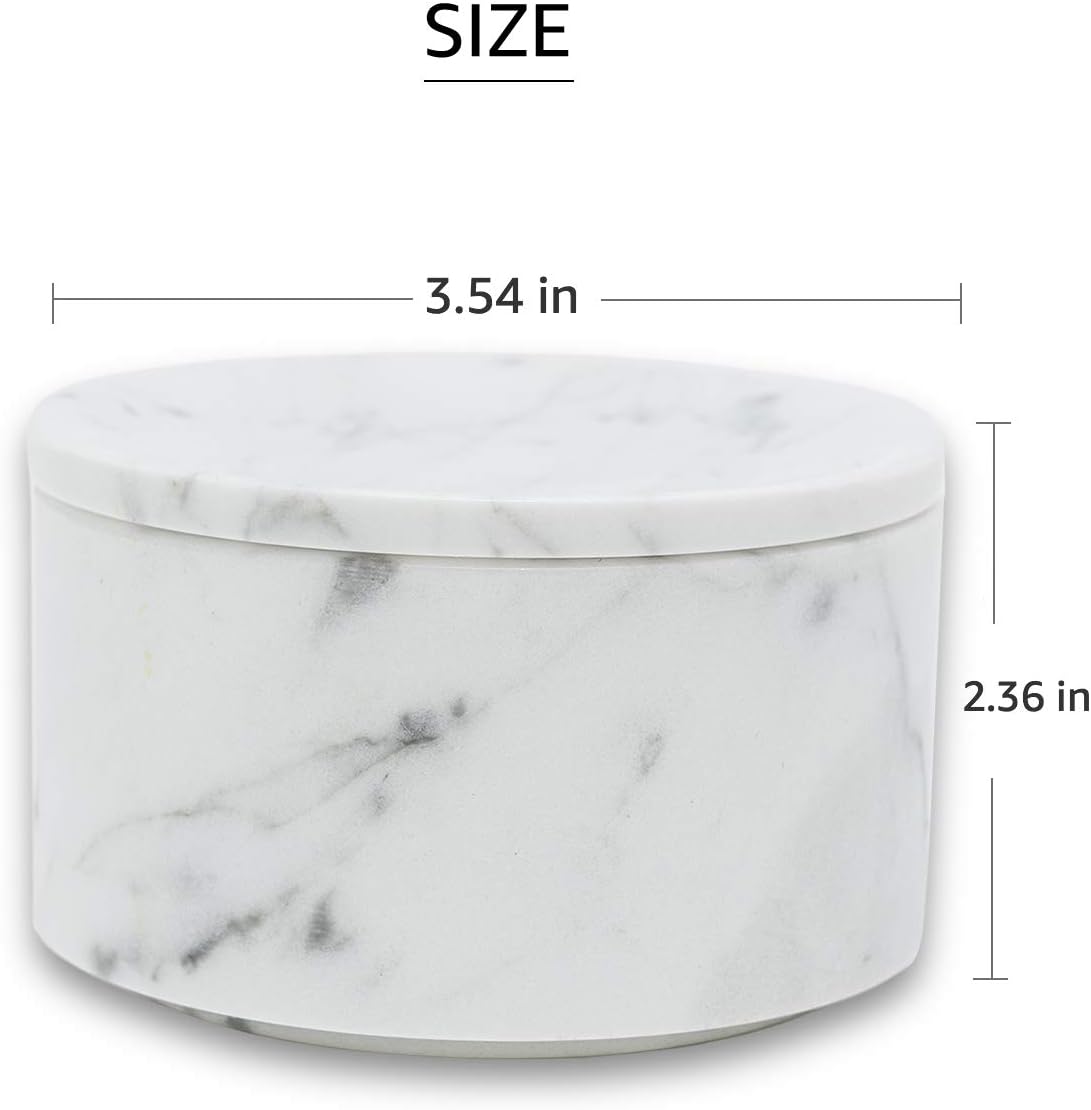 Marble Jewelry Box Organizer One-Tier Resin Storage Container with Removable Lid for Ring Necklace Bracelet Earrings, Rings and Accessories (Single-Layer)