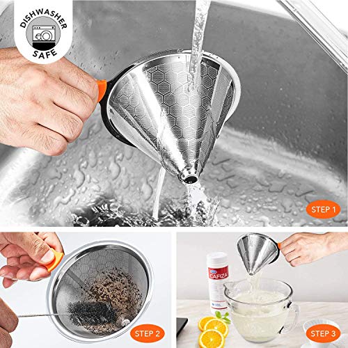 Filtre à café réutilisable en cône inox idéal pour le camping - 8