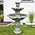 ourrco 39.3” H Outdoor Floor Water Fountain, 3-Tiers Concrete Water Fountain with Submersible Electric Pump - Garden Cascading Waterfall for Yard Patio Lawn Home Decor