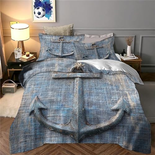 Housse de couette résistante en microfibre ultra douce au motif nautique rustique - 6