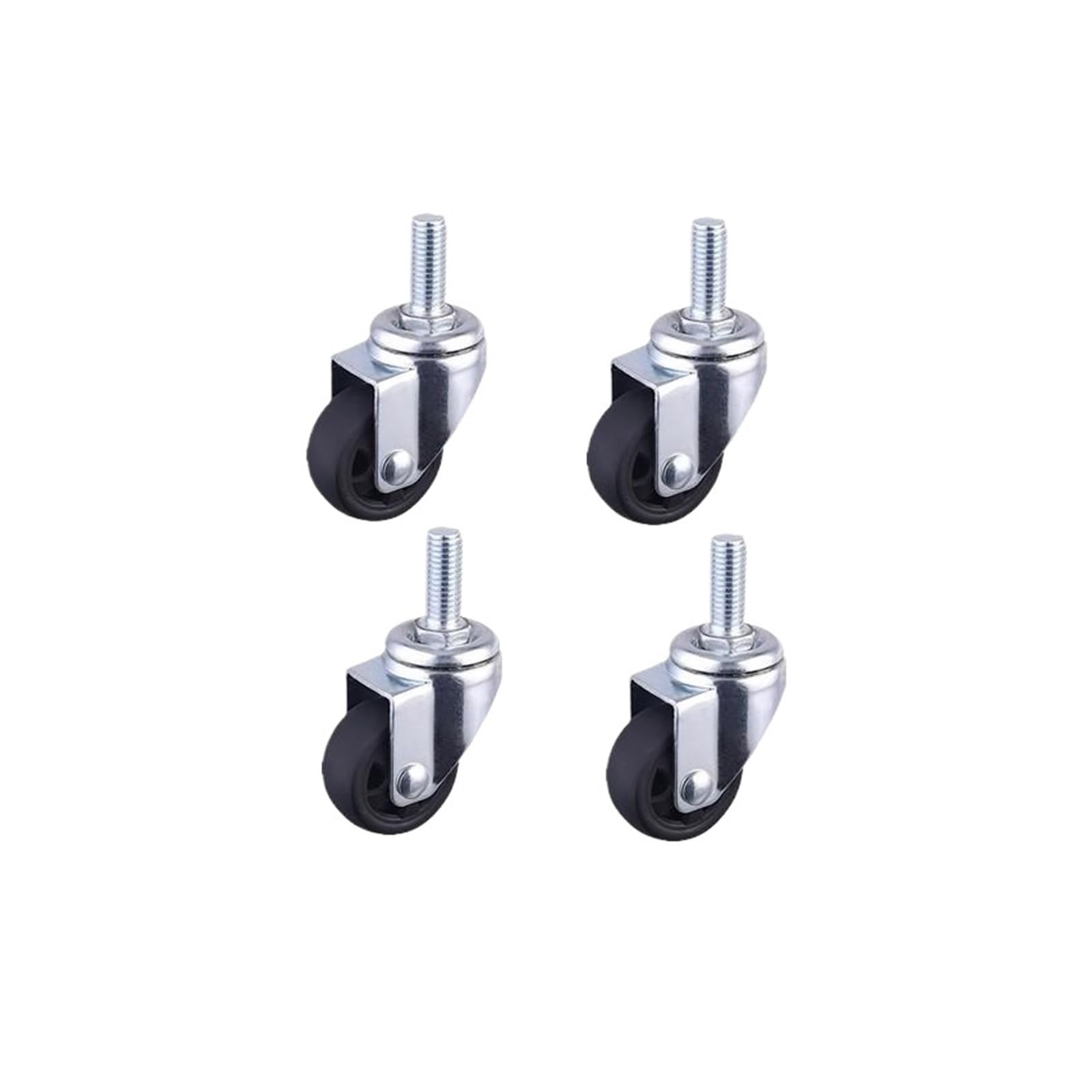 MXXDMOPD 4 Pieces/lot 1 inch Black PP Caster Flat Lightweight Swivel Wheel Sofa Pulley Office Chair(Screw-m6)