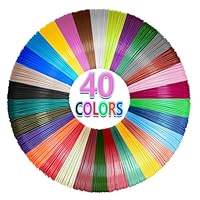 Yungden 40 Colors 3D Pen Filament Refills 1.75mm PLA 3D Printing Pencil Threads Each 3 Meters Total 120 Meters Compatible with SCRIB3D MYNT3D and PIKA3D 3D Pens