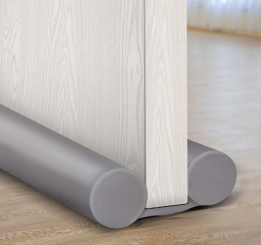 MAXTID Under Door Draft Blocker 30" New Apartment Essentials Twin Door Sweep Weather Stripping Grey Door Draft Stopper Gap Filler Door Insulation Strips