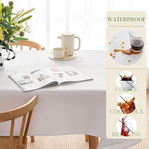Bydoll Table Cloth White 60X84 Inch Tablecloth For 6 Foot Rectangle Tables Outdoor Washable Wrinkle Free And Spillproof Polyester Tablecloth For Festival Camping Picnic Wedding Party Table Cover thumb #3