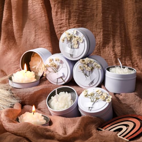 Threlaco 花嫁介添人ギフト 香り付きキャンドル ソイワックスフラワーキャンドルセット 女性用 ギフト メイドオブオナー ウェディング ブライダルシャワー ゲストへの記念品(エレガント) [2]
