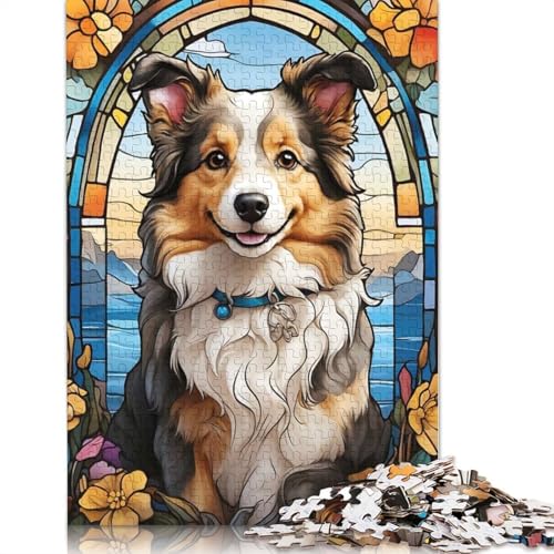 Puzzle en Bois Border Collie pour Adultes et Adolescents, 500 pièces (52 x 38 cm)