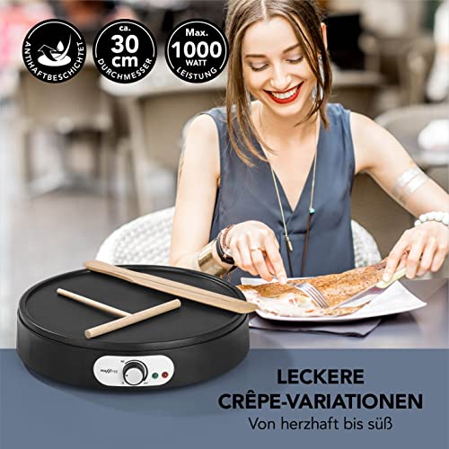 MAXXMEE Crepes Maker mit Teigverteiler & Wender aus Holz | Crêpe Maker mit Ø 30 cm, antihaftbeschichtet - leichte… – Bild 3