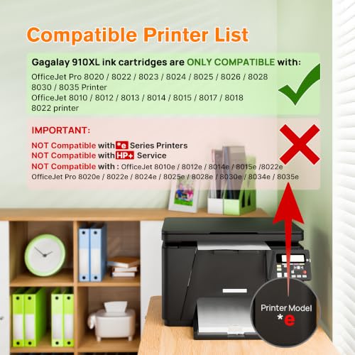 Image of 910XL Ink Cartridges Combo Pack for HP 910 Ink Cartridges for HP Printers HP910XL 910 Multipack XL Color HP910 910XL Black and Color Combo Pack Work for Office Jet Pro 8020 8010 8015 Printers, 4 Pack