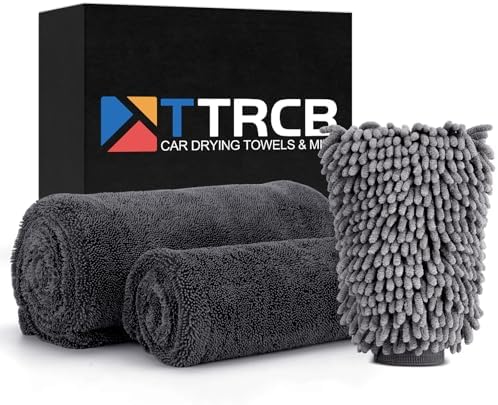 TTRCB 2 Pack 1300 GSM Car Drying Towel, Microfiber Towels for Car...