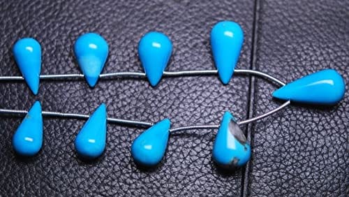 Turquoise Sleeping Beauty briolettes lisses 12-14mm LKBEADS