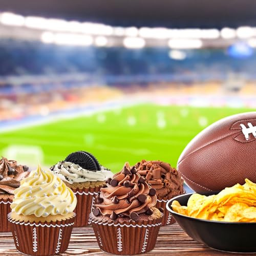 Cápsulas para cupcakes de fútbol Whaline, moldes de papel resistentes para repostería de eventos 6