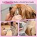 Pawaboo Hundepflege Schere Set, 5 Stück Professionelle Hundesalon Schere Kämmen Fellschere mit Runder Sicherheitspitze für Haustiere Hunde Katze Effilierschere Haarpflege Fellpflege Schneiden - Rosa