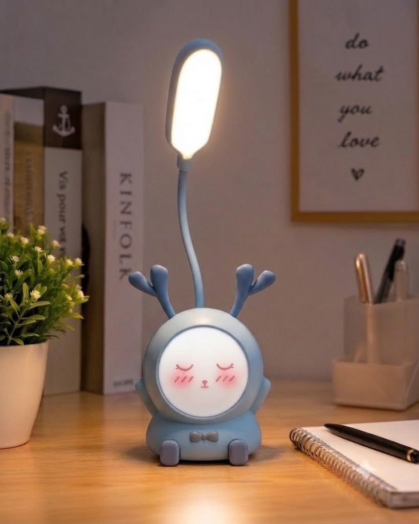 IMNISHNAY Cute Deer Design LED Desk Lamp with Night Light, Flexible Gooseneck Reading Light, and Eye-Caring Study Table Lamp for Kids & Students-image-34