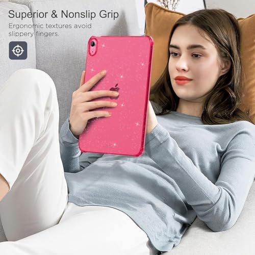 Image of MOCA Case for iPad 6th 5th Generation (iPad 9.7 inch, 2018 /2017), AIR 2 Impact Resistant, Slim, Lightweight Glitter Case (Pink, ipad 9.7 inch)