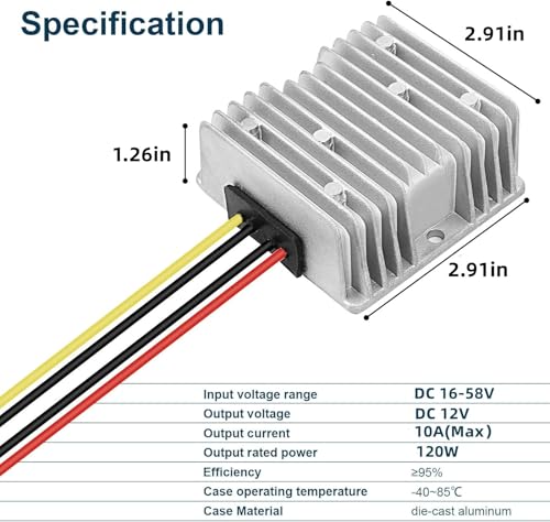 Image of 10A 120W Golf Cart 18V 20V 24V 36V 48V Step Down to DC 12V Converter Voltage Regulator Reducer Power Buck Converter Waterproof Transformer(DC 16-58V Inputs