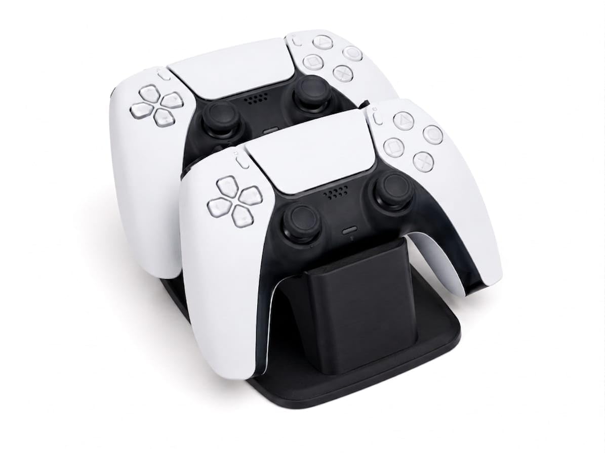Dual Controller Dock Stand for PS5, Xbox & Universal Controllers | Compact Space Saving Gamepad Holder for 2 Controllers | Minimal Gaming Desk Organizer (Black)-picture-19