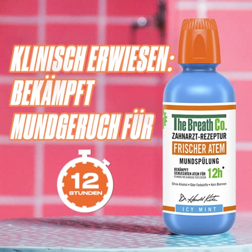 The Breath Co. Mundspülung (500ml), Zahnfleischpflege für bis zu 12 Stunden Frischer Atem, Antibakterielles Mundwasser für Zahnpflege gegen Mundgeruch, Alkoholfrei, Eis Minze – Bild 3