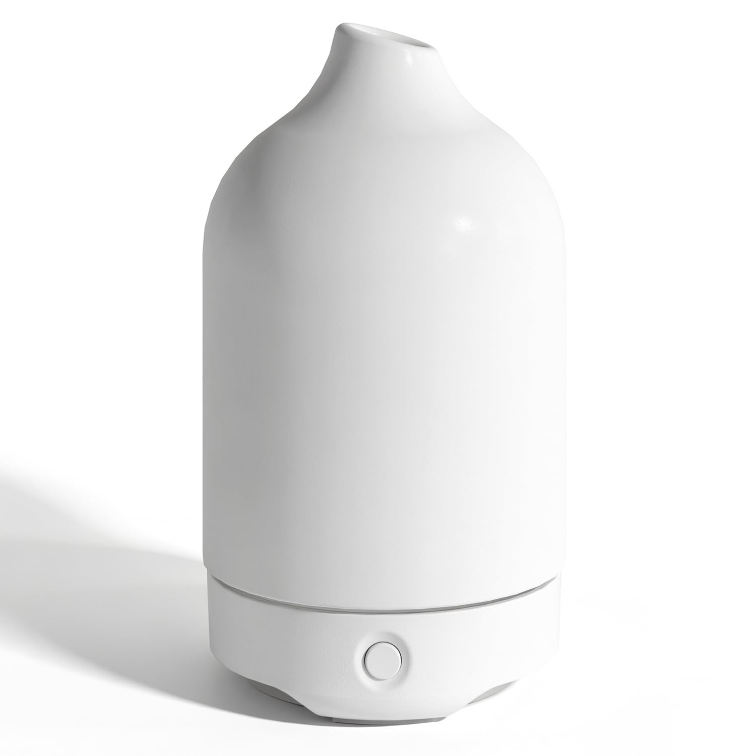Essential Oil Diffuser, Ceramic Oil Diffuser, 120ML Scent Diffuser for Home, Ultrasonic Aromatherapy Diffuser, Cool Mist Humidifier with 7 Led Light, Auto Shut-Off, White