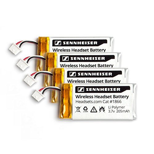 Sennheiser Replacement Rechargeable Battery for OfficeRunner Wireless Headset DW Office DW Pro1 DW Pro2 SD Office SD Pro1 SD Pro2 MB Pro Series Li Polymer 205mAh (4 Pack)