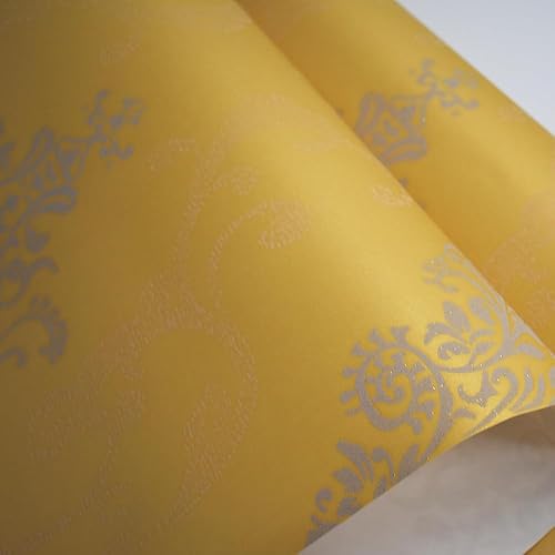 Miniatura 3 de Q QIHANG Papel tapiz grueso 3D de damasco de estilo europeo de damasco con efecto de bronce para dormitorio, sala de estar, TV, fondo de pantalla