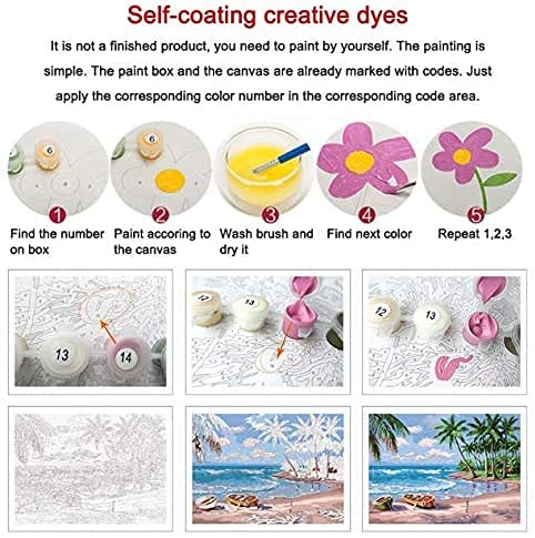 Xdxart Diy Oil Paint By Number Kit For Adults Beginner 16X20 Inch - Seaside Lighthouse Storm, Drawing With Brushes Christmas Decor Decorations Gifts (Without Frame) #TOP7