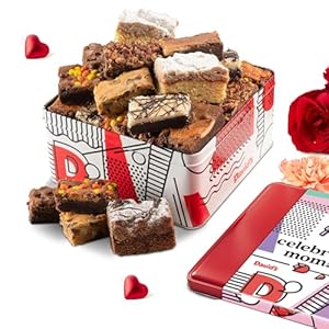 David’s Cookies Assorted Brownies & Crumb Cake Gift Tin, 3Lbs – Fresh Baked Chocolate Fudge Slices and Brownies – Delicious Gourmet Snack Gift Basket for Mom, Women, or Any Special Occasion