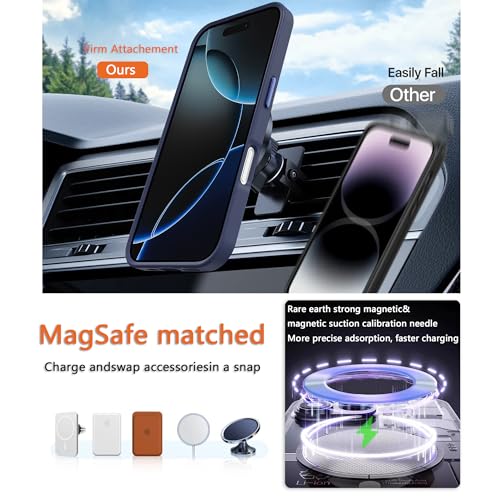 Image of Magnetic for iPhone 17 Phone Case, [Compatible with MagSafe], Screen Protectors X1, [Military Grade Drop Protection],Matte Finish,Slim,Shockproof,Protective (Blue, iPhone 17)