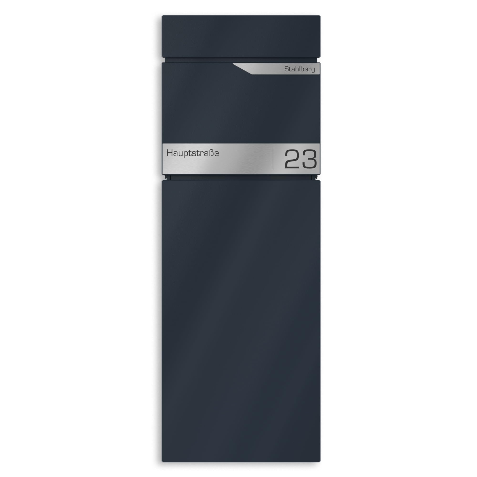 Graviers Boîte aux Lettres sur Pied Anthracite RAL 7016 - Design Robuste, Plaque Personnalisable en Acier Inoxydable, résistante aux intempéries, boîte aux Lettres