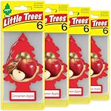Little Trees Car Air Freshener | Hanging Tree Provides Long Lasting Scent for Auto or Home | Cinnamon Apple, 6-Packs (4 Count)