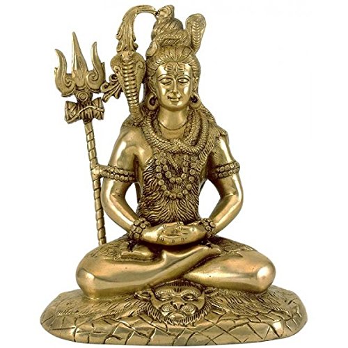 Statue de Shiva 3440 en laiton massif sculpté pour autel et décoration