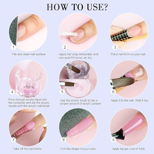 MUSILAN Acryl Liquid Monomer 150ml Acryl liquid geruchsarm für Nägel Acrylflüssigkeit mit 3PCS Acryl Pinsel Langsam Härtend Non-Yellowing Acryl Nagelset für Nageldesign in Anfänger und Studio Qualität