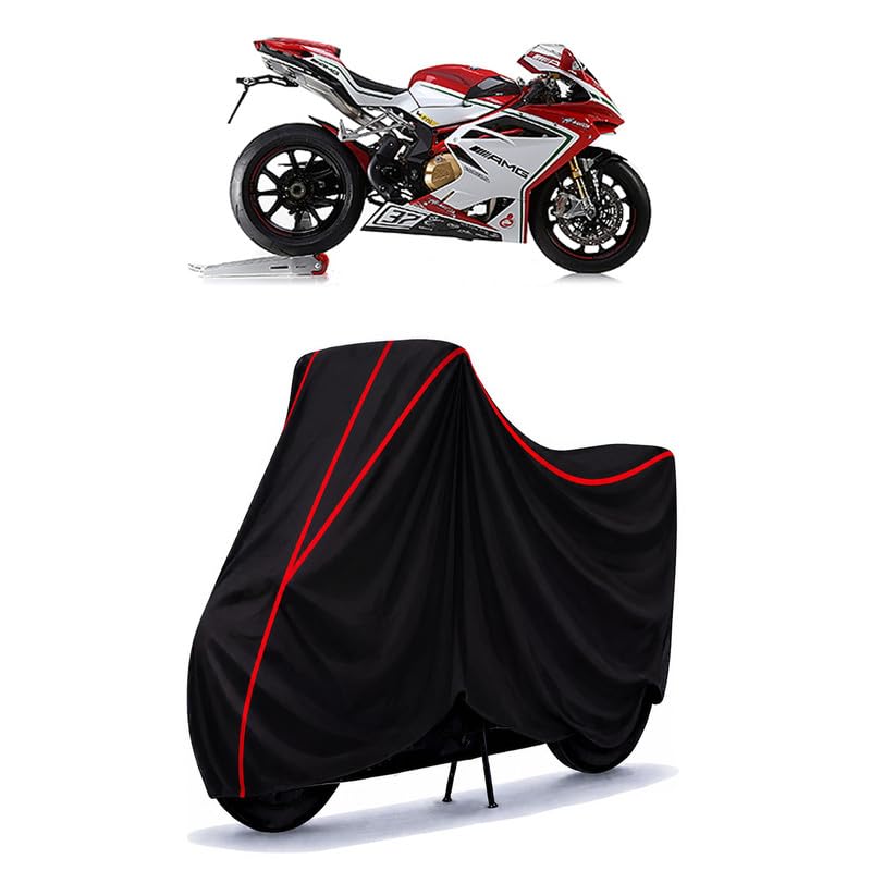 Image of MV Agusta F4 RC Water Resistant Bike Cover for All Motorcycles & Rain | Heavy Duty Taffeta Fabric | UV Protection, Dustproof, Scratchproof | All Weather Two Wheeler Body Cover with Elastic Bottom