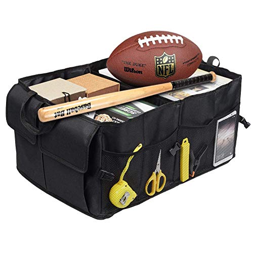 JiatuA Organizador de porta-malas de carro para SUV, 8 bolsos, impermeável, à prova de poeira, rede