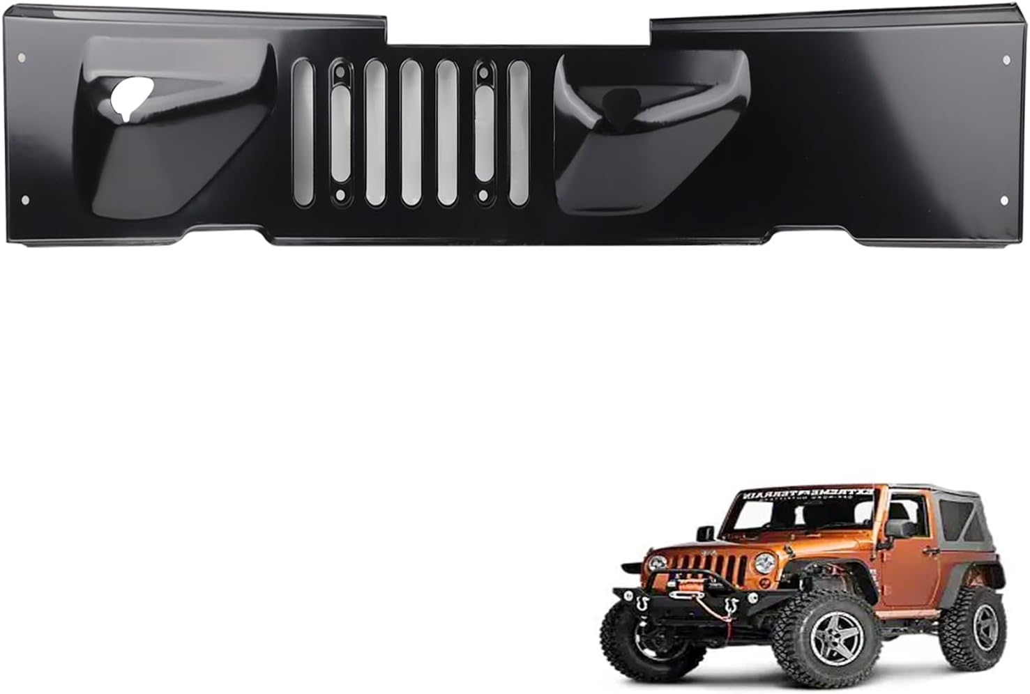 MUCO New Front Windshield Cowl Cover Panel 55395321AA Compatible with JK Wrangler 07 08 09 10 11 12 13 14 15 16 17 18 Hood Cowl Panel Windshield Wiper Panel 55395321AC Metal Cowl Grille Panel