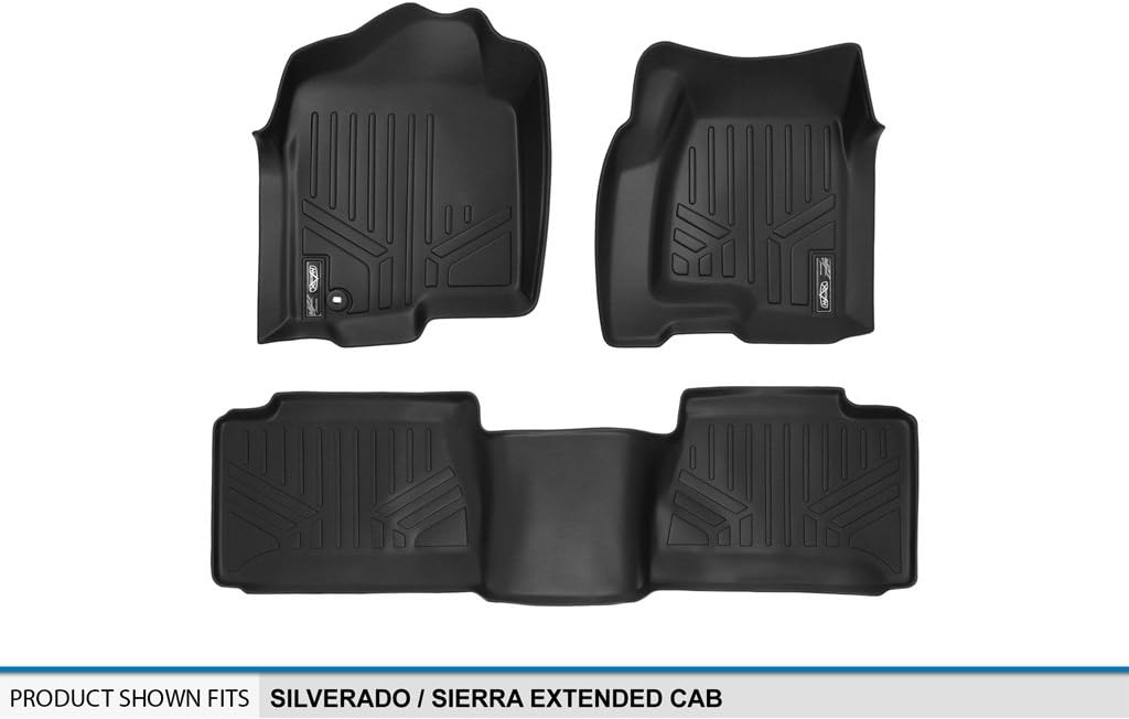 SMARTLINER Floor Mats 2 Row Liner Set for 1999-2006 Chevrolet Silverado 1500 - Image 5