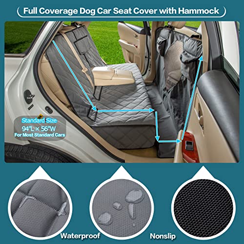 Yeenis Car Dogs All Covered Back Seat Cover With Mesh Window, Bench And Hammock Combination Detachable Pet Seat Cover Suitable For Most Vehicles (Grey, Standard) #TOP3