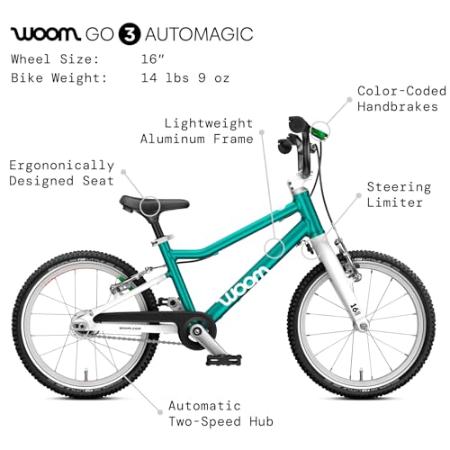 Image of woom GO 3 & GO 3 AUTOMAGIC Kids Bike, 16 Inch Lightweight, Ages 4-6