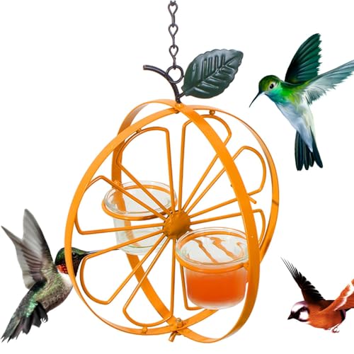 Samuliy Comedero de naranja para pájaros, comedero para colibríes, contenedor de gelatina de uva para patio con soporte naranja, cuenco extraíble para néctar, gelatina y naranjas