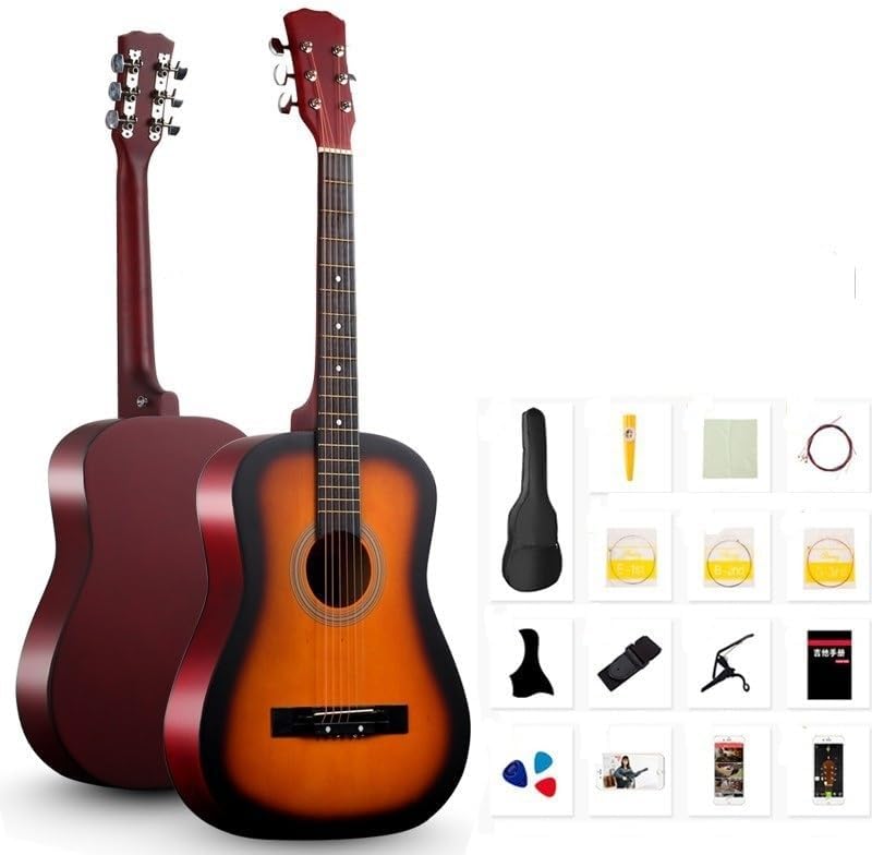 Ghbunuz アコースティックギター 初心者 15点セット 学生 大人用 初級 アコギ セット 38インチ 入門練習 学生、子供、