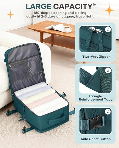 Image of coofay Travel Backpack Carry on Flight Approved Mochila De Viaje Carry on Backpack for Airplanes Spirit Airlines Personal Item Travel Bag Traveling Backpack for Women Men Travel Essentials