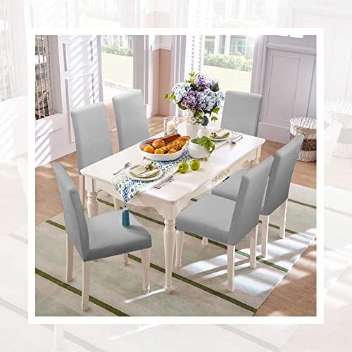 Fuloon 6 Pack Super Fit Stretch Removable Washable Short Dining Chair Protector Cover Seat Slipcover For Hotel, Dining Room, Ceremony, Banquet Wedding Party #TOP1