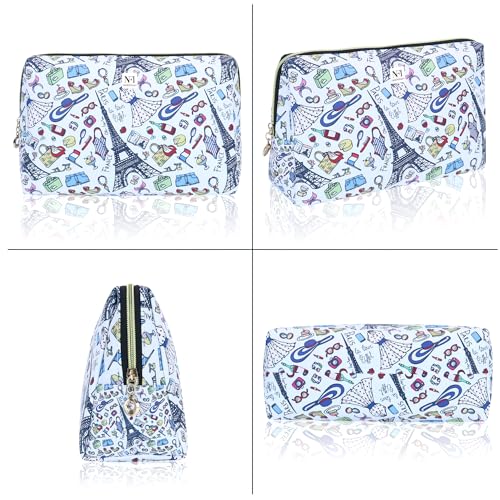 Image of NFI essentials Makeup Pouch Set of 3 Piece, Stylish Pouches for Makeup Accessories, Travel Pouch for Women, Cosmetic Pouch, Vanity Case, Jewellery Pouch, Toiletry Make up Bag