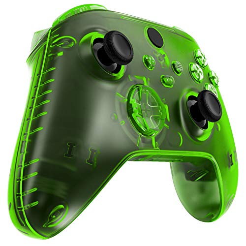 Extremerate Transparent Green Controller Full Set Housing Shell Case W/Buttons For Xbox Series X/S, Custom Replacement Side Rails Front Back Plate Cover For Xbox Series S & Xbox Series X Controller #TOP4